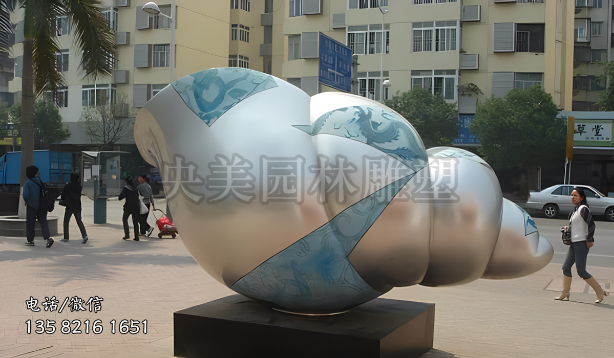 仿景泰藍(lán)不銹鋼海螺雕塑