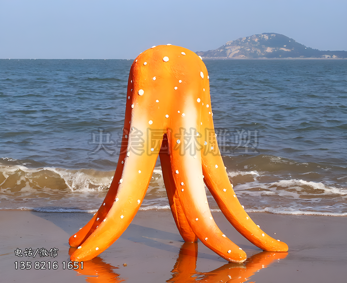 玻璃鋼仿真章魚雕塑擺件