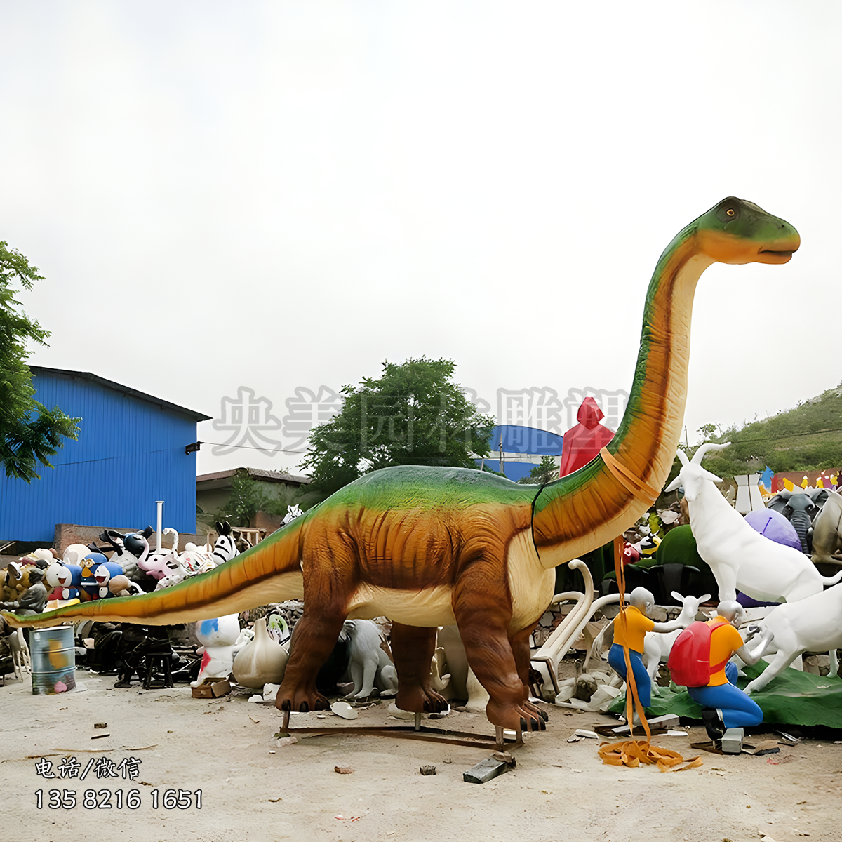 玻璃鋼仿生腕龍雕塑