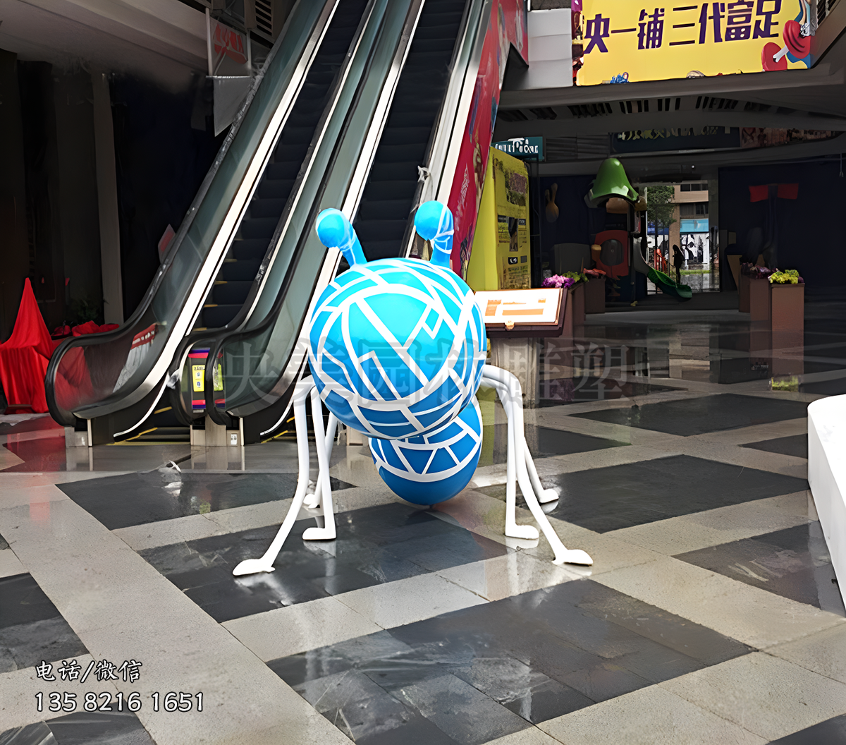 彩繪螞蟻玻璃鋼雕塑