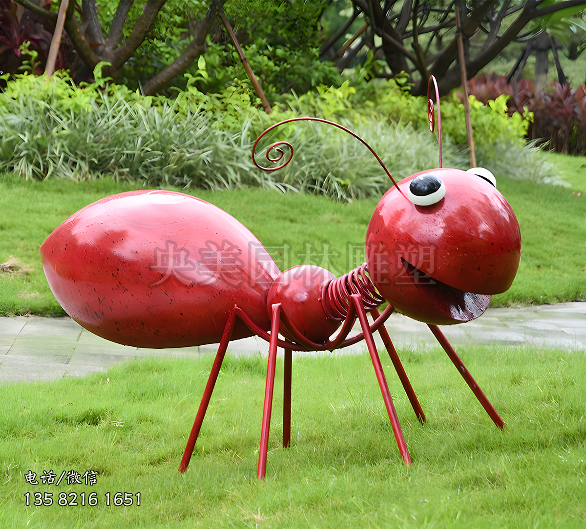 鐵藝風格抽象螞蟻雕塑