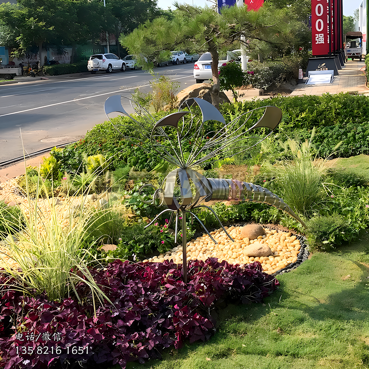 不銹鋼抽象蜻蜓雕塑