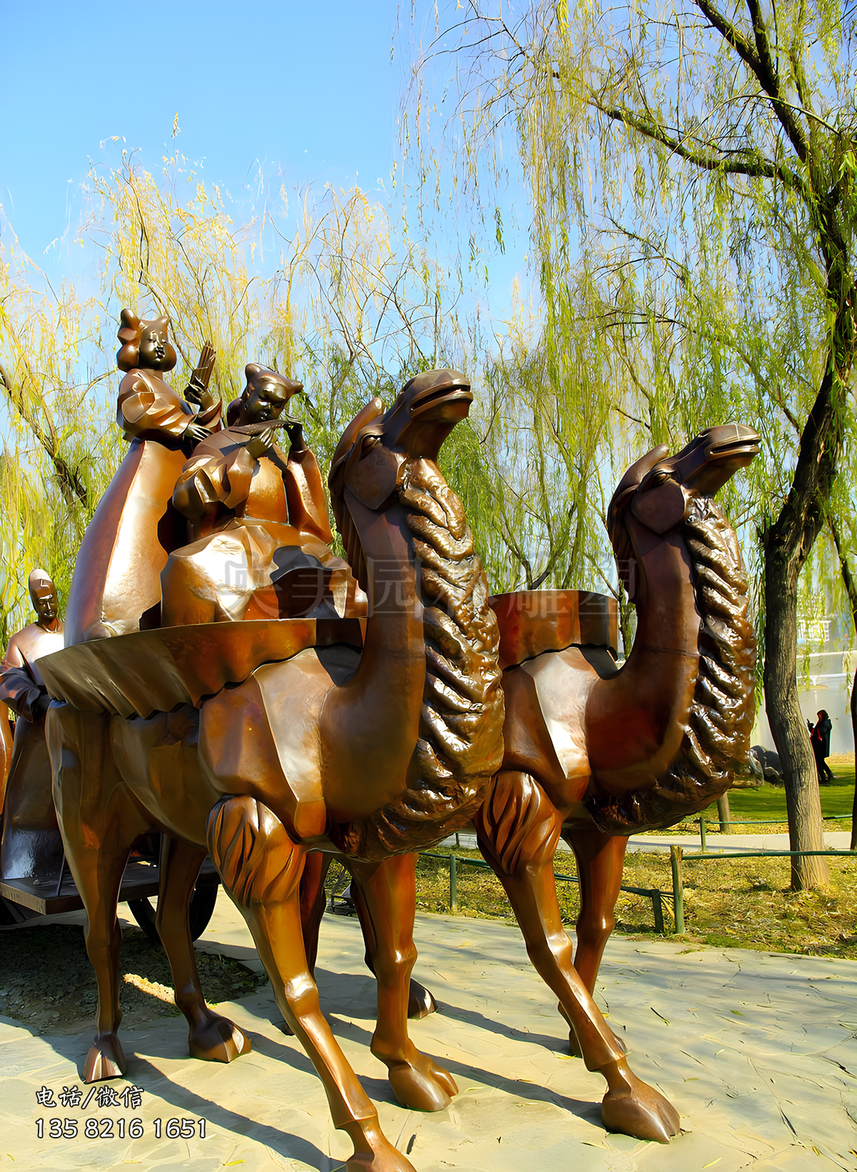 載人駱駝銅雕塑