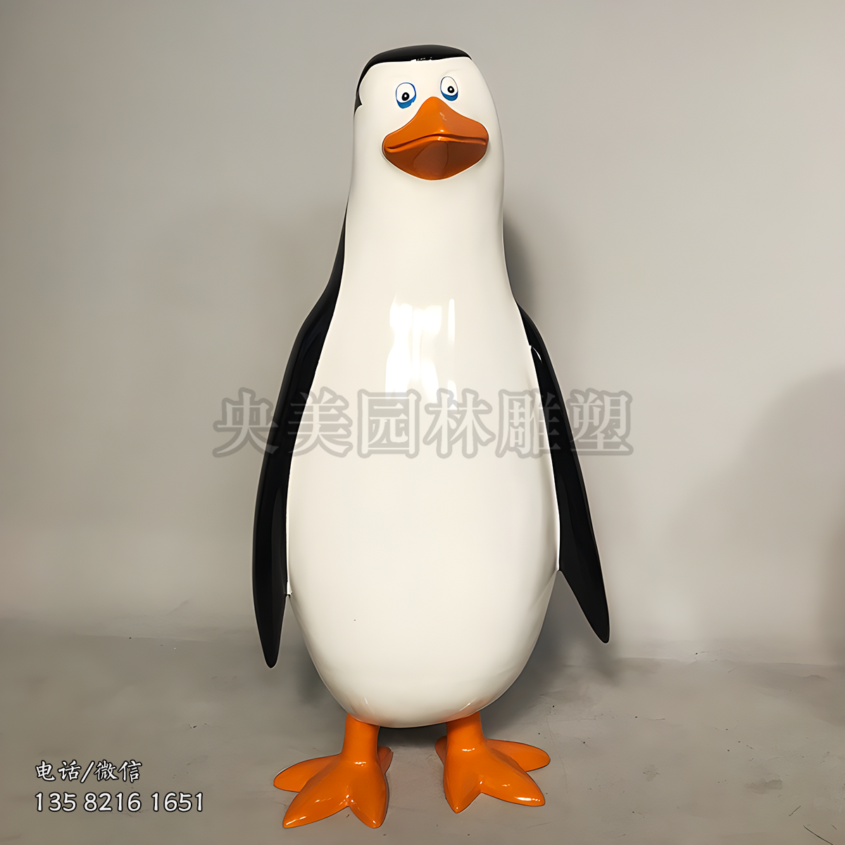 玻璃鋼彩繪童趣可愛企鵝雕塑