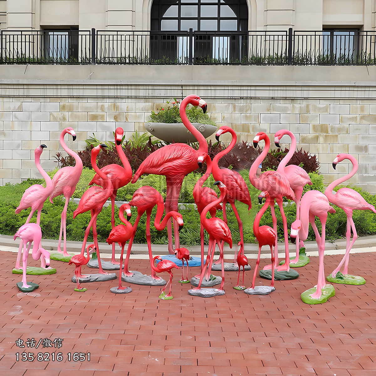 玻璃鋼火烈鳥(niǎo)仿真動(dòng)物雕塑