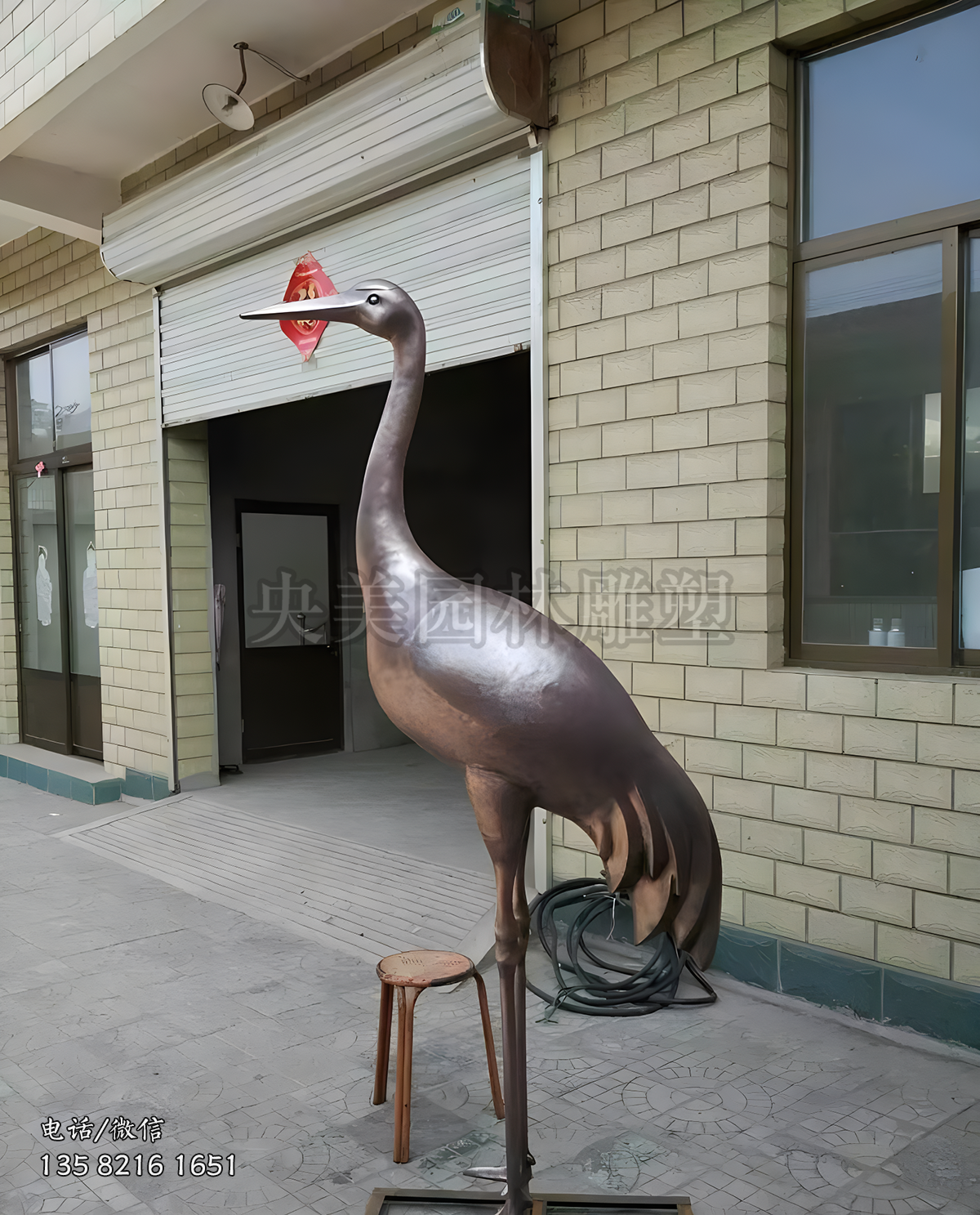 紫銅鍛造仙鶴雕塑擺件