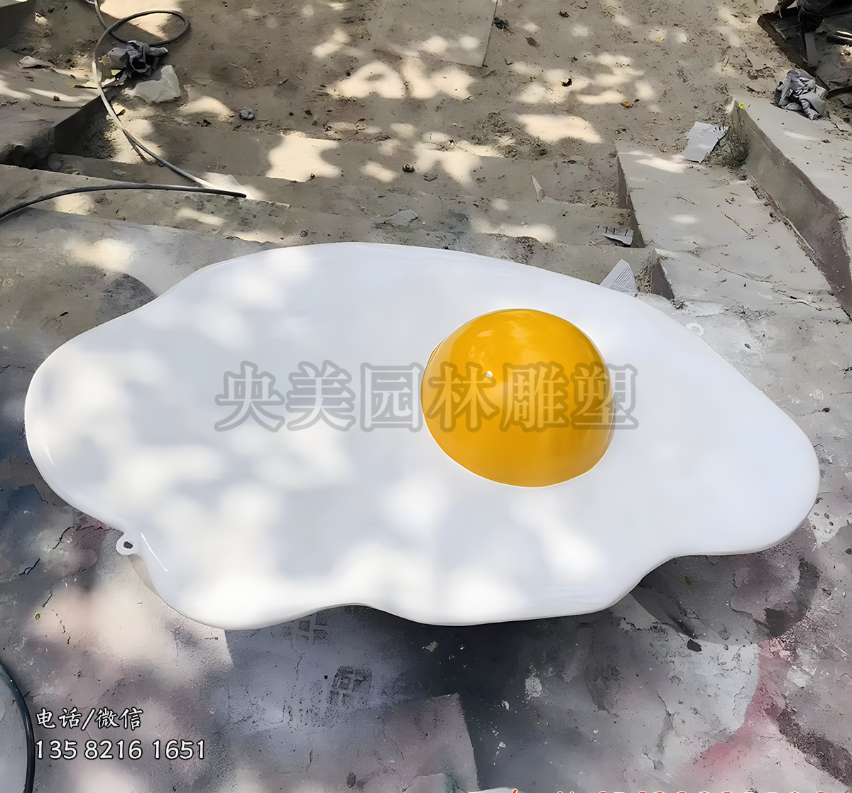 玻璃鋼仿真荷包蛋雞蛋雕塑