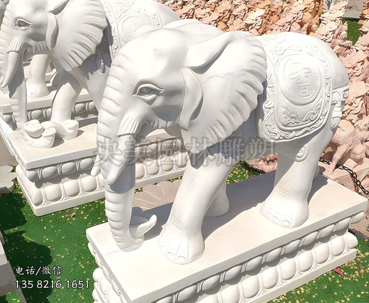 漢白玉雕刻大象石雕