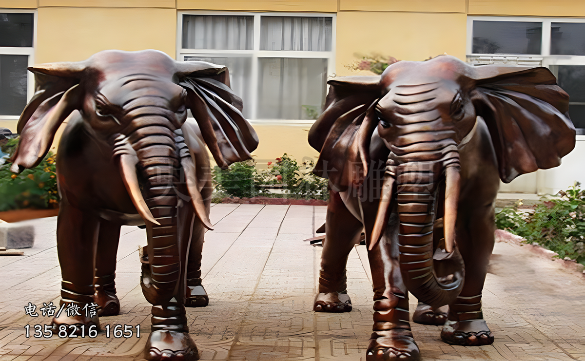 仿真動(dòng)物景觀大象銅雕塑