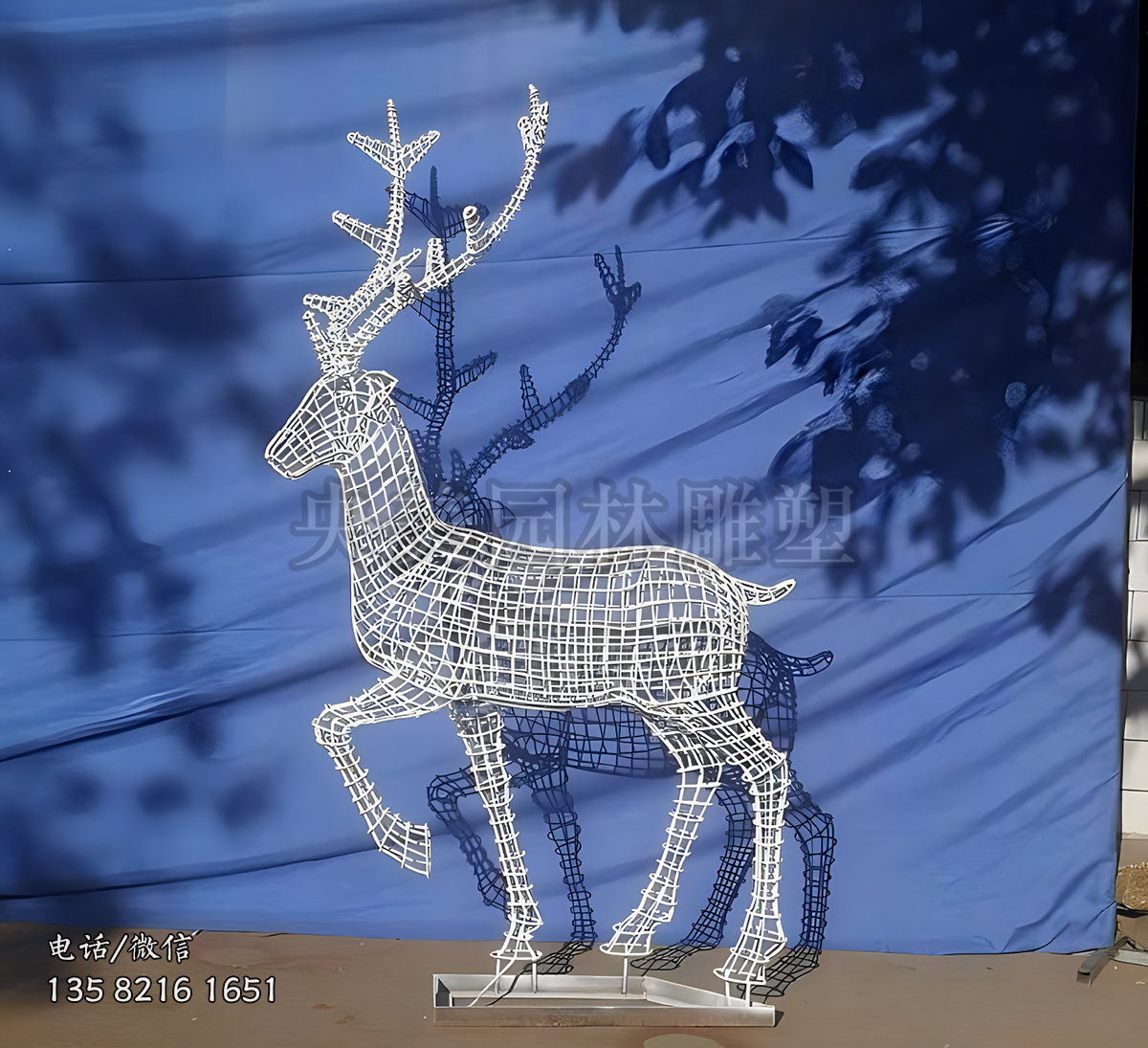 鏤空鐵藝編織鹿雕塑