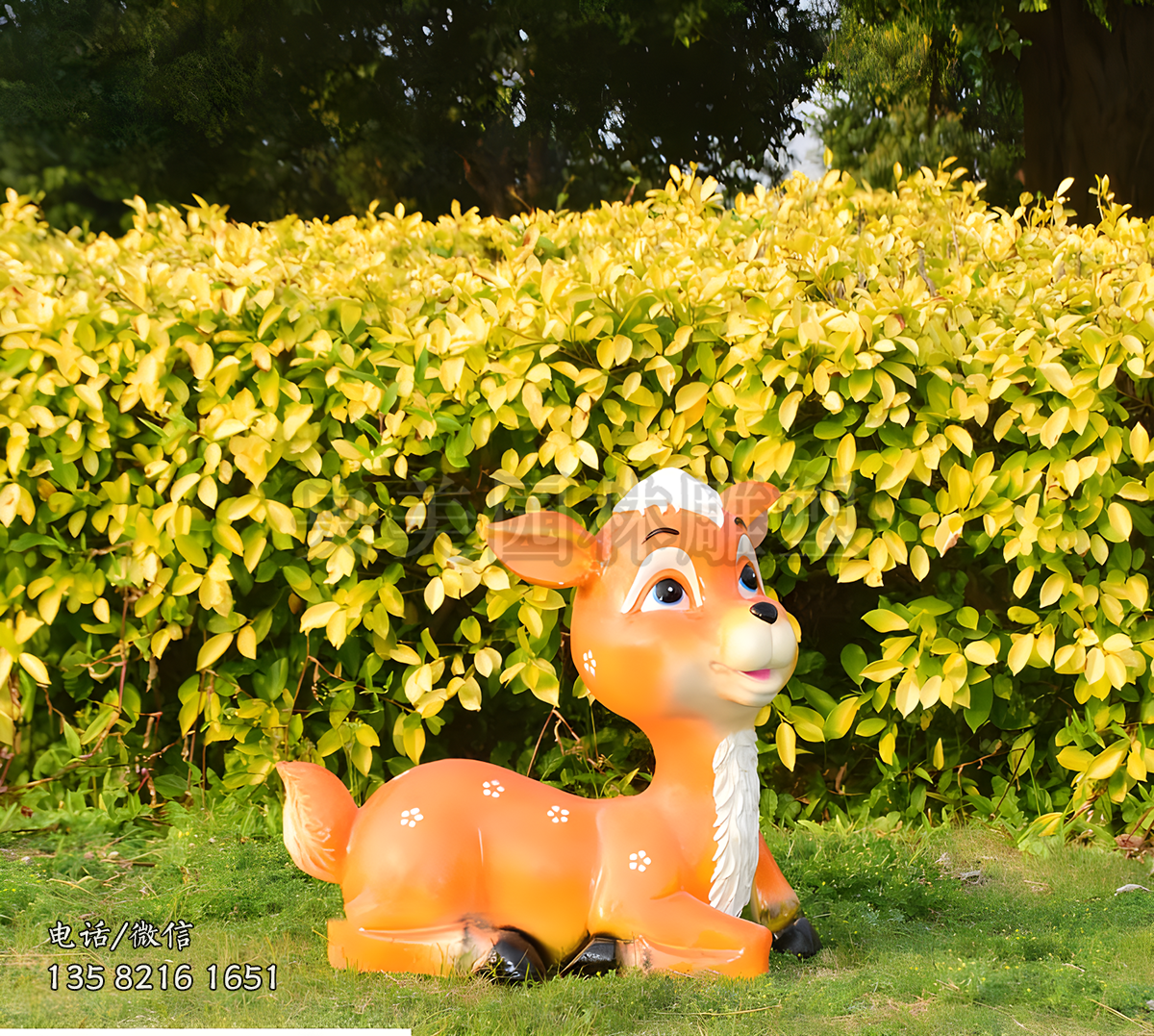 卡通梅花鹿雕塑