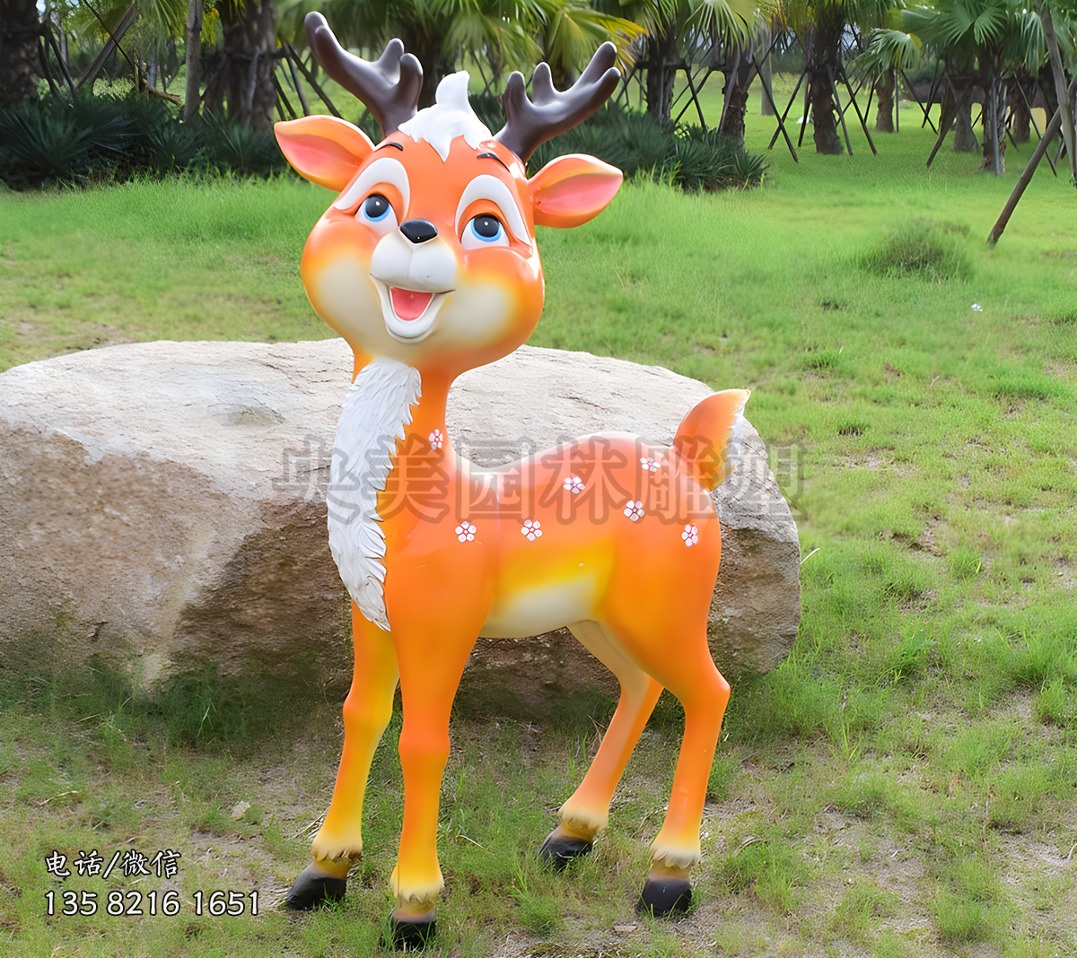 卡通梅花鹿雕塑