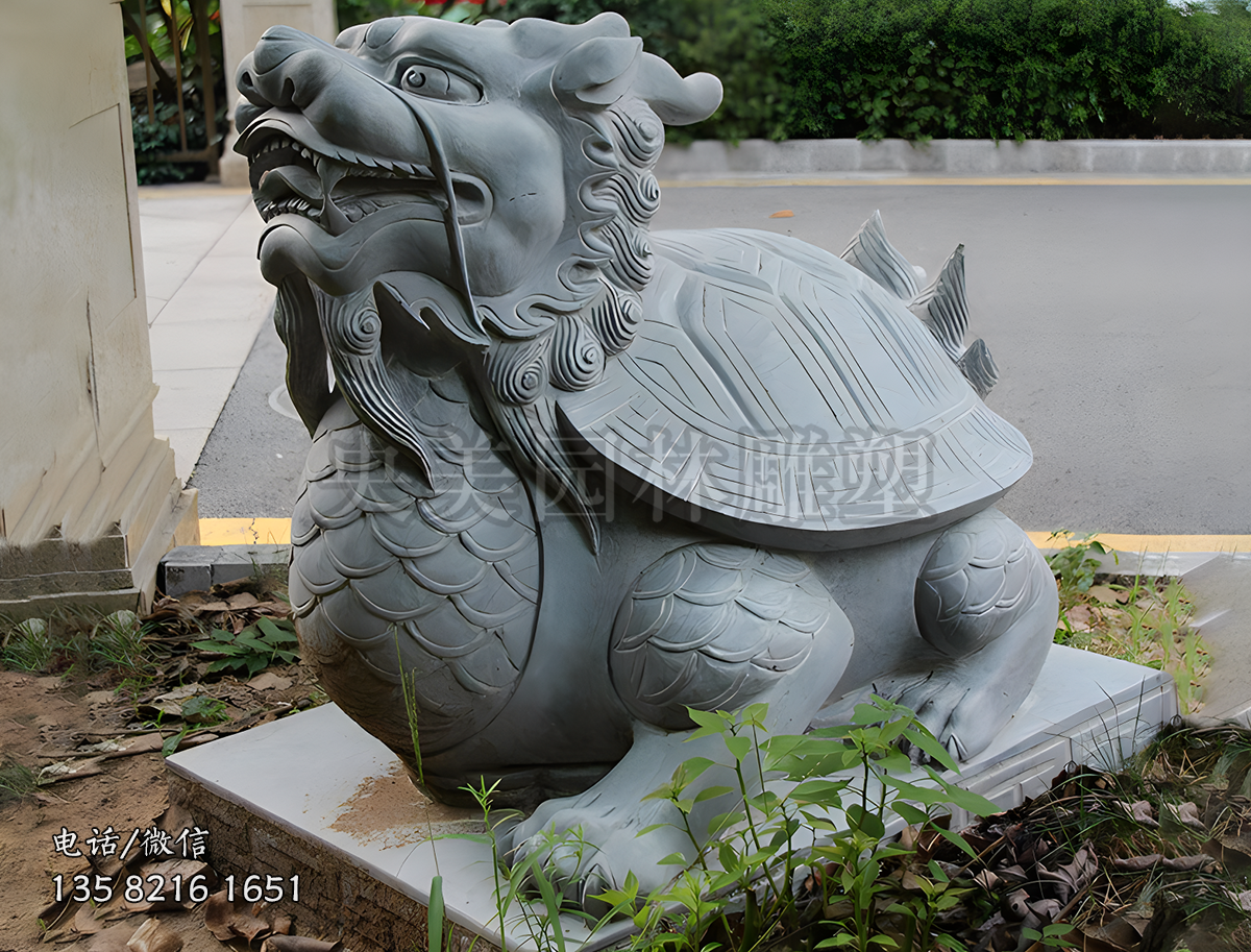 大理石石雕龍龜