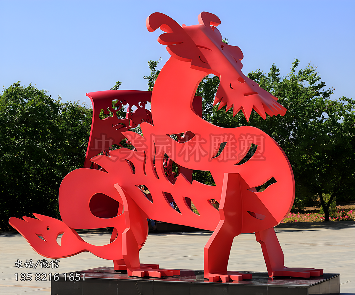 剪影不銹鋼抽象貔貅雕塑