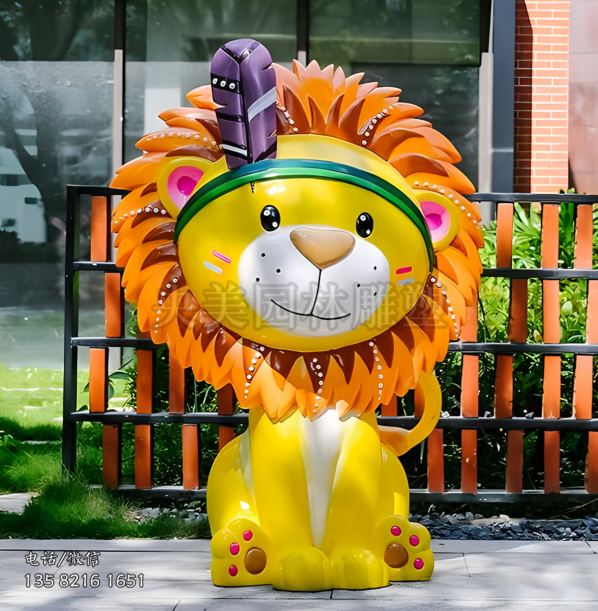 非洲部落造型卡通獅子雕塑