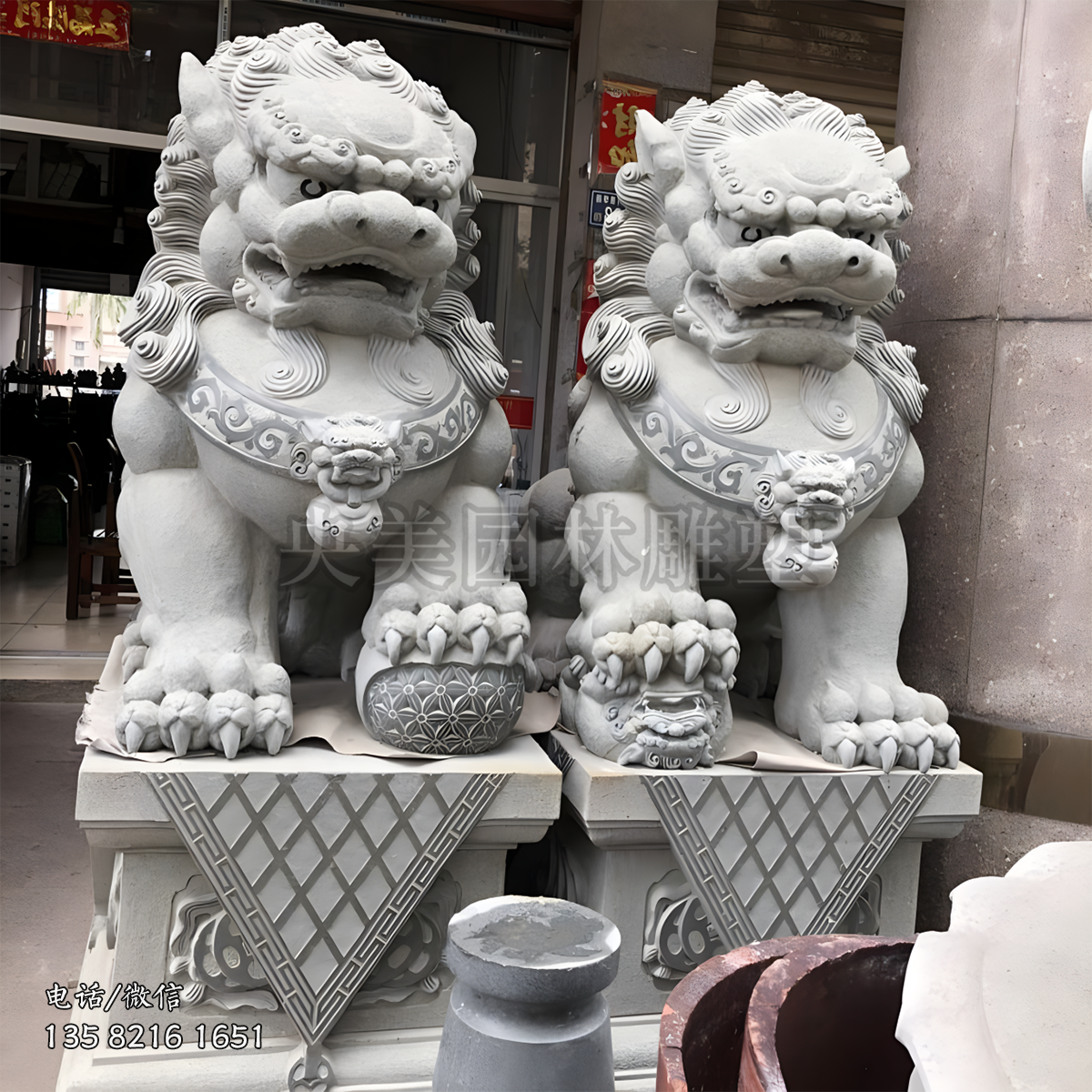 傳統(tǒng)石雕獅子花崗巖獅子雕塑