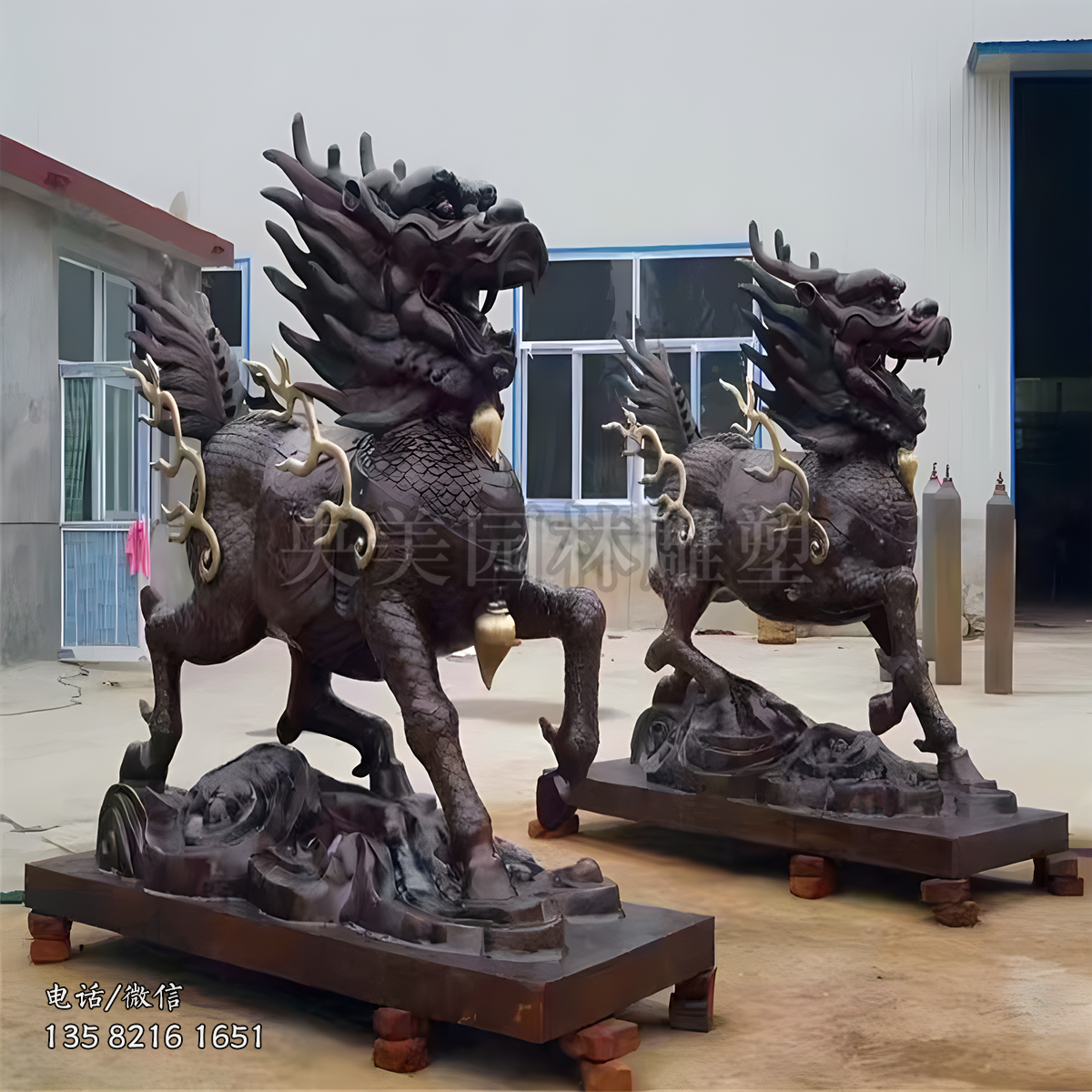 祥瑞神獸麒麟銅雕