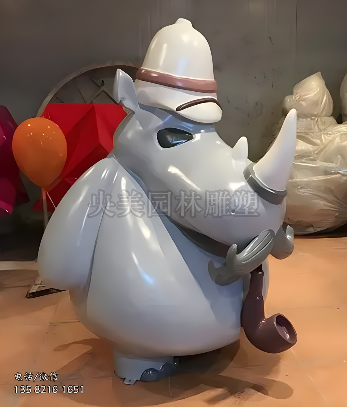 玻璃鋼動(dòng)漫造型卡通河馬雕塑