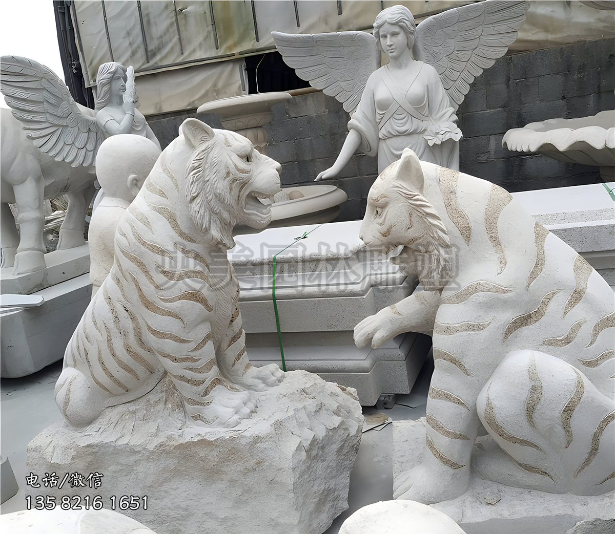 花崗巖石雕老虎雕塑