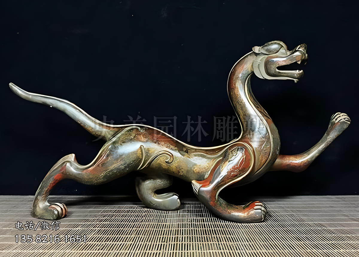 仿古白虎銅雕塑