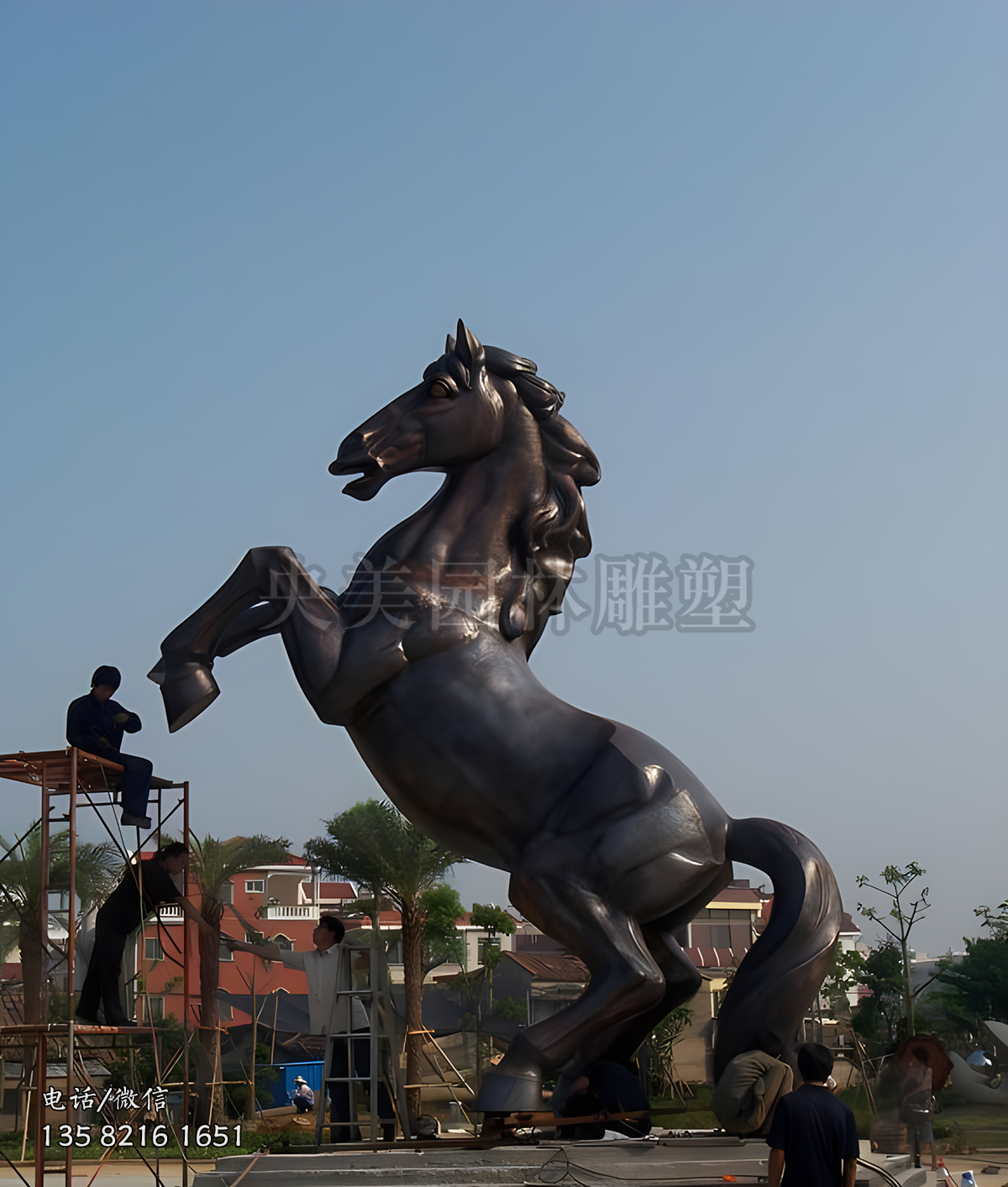 純銅鍛造立馬雕塑