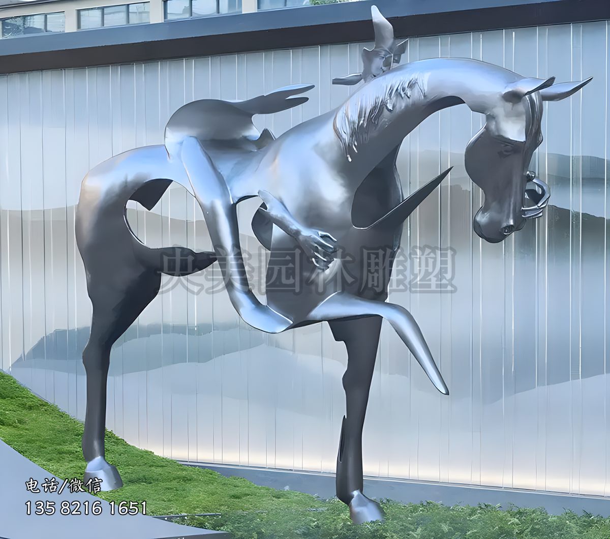 抽象創(chuàng)意騎馬藝術雕塑