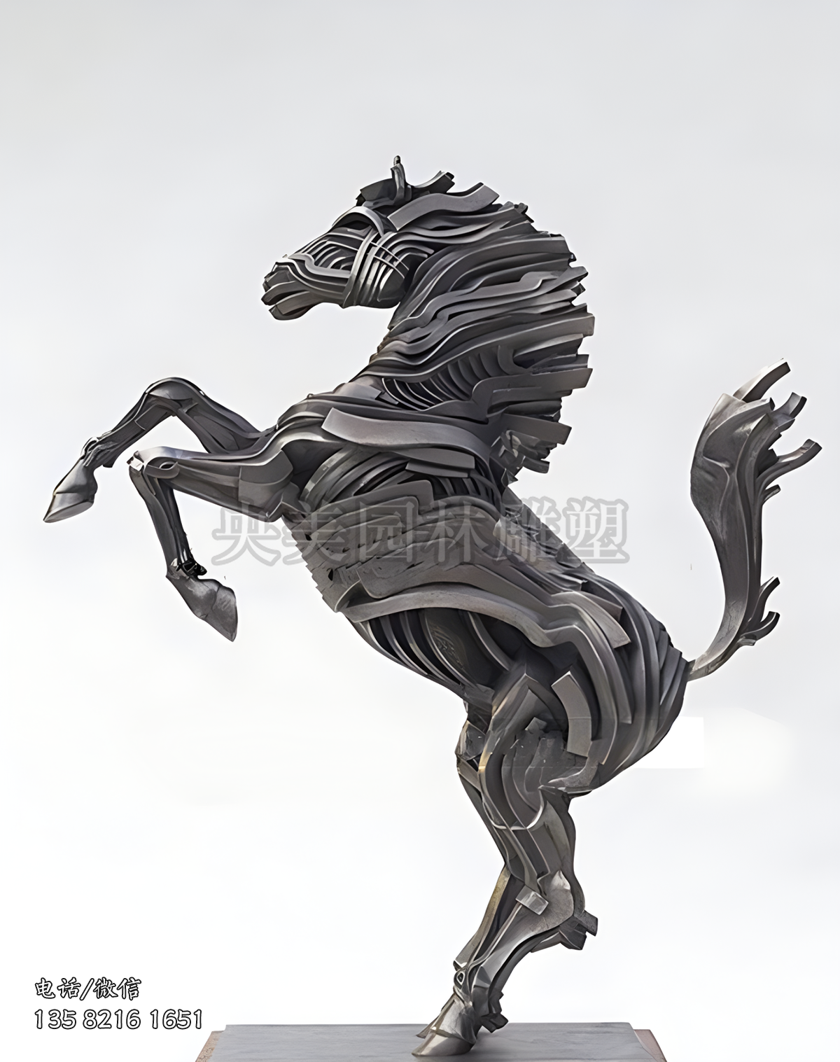 不銹鋼創(chuàng)意立馬雕塑擺件