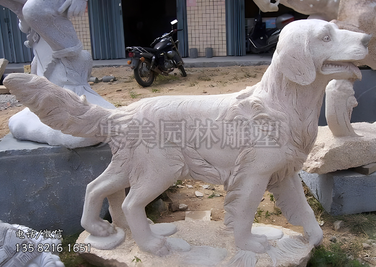 大理石仿真狗雕塑