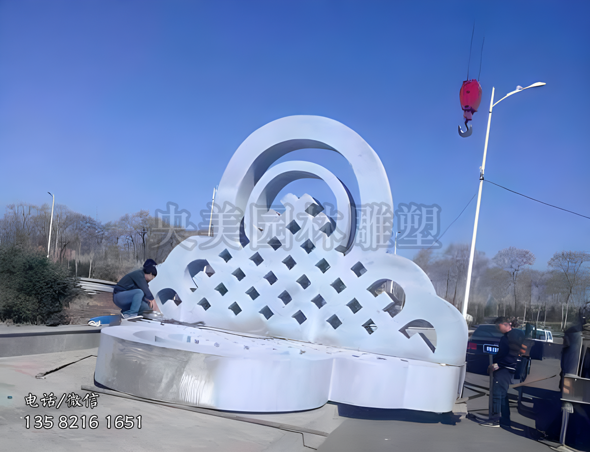 中國結造型小舞臺雕塑