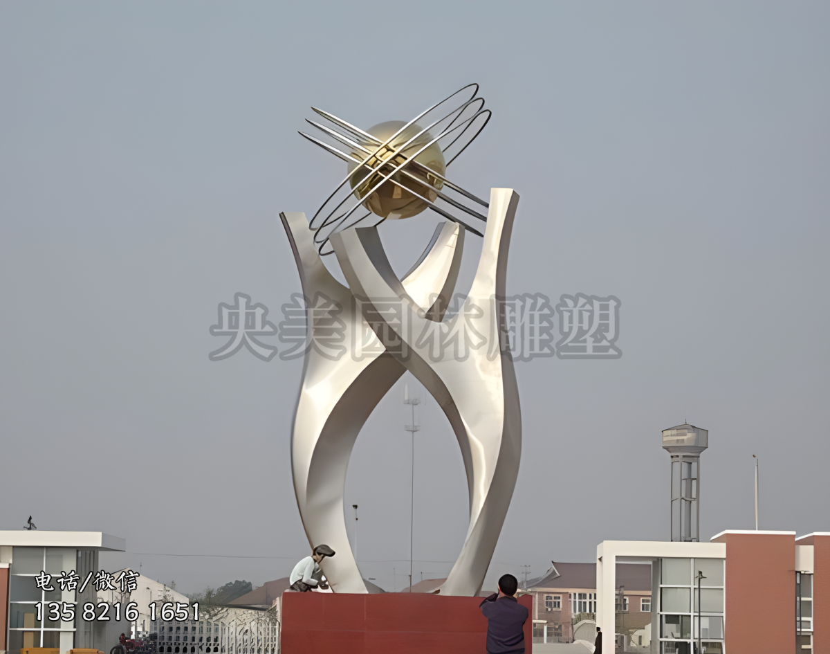 不銹鋼和諧景觀標(biāo)識雕塑