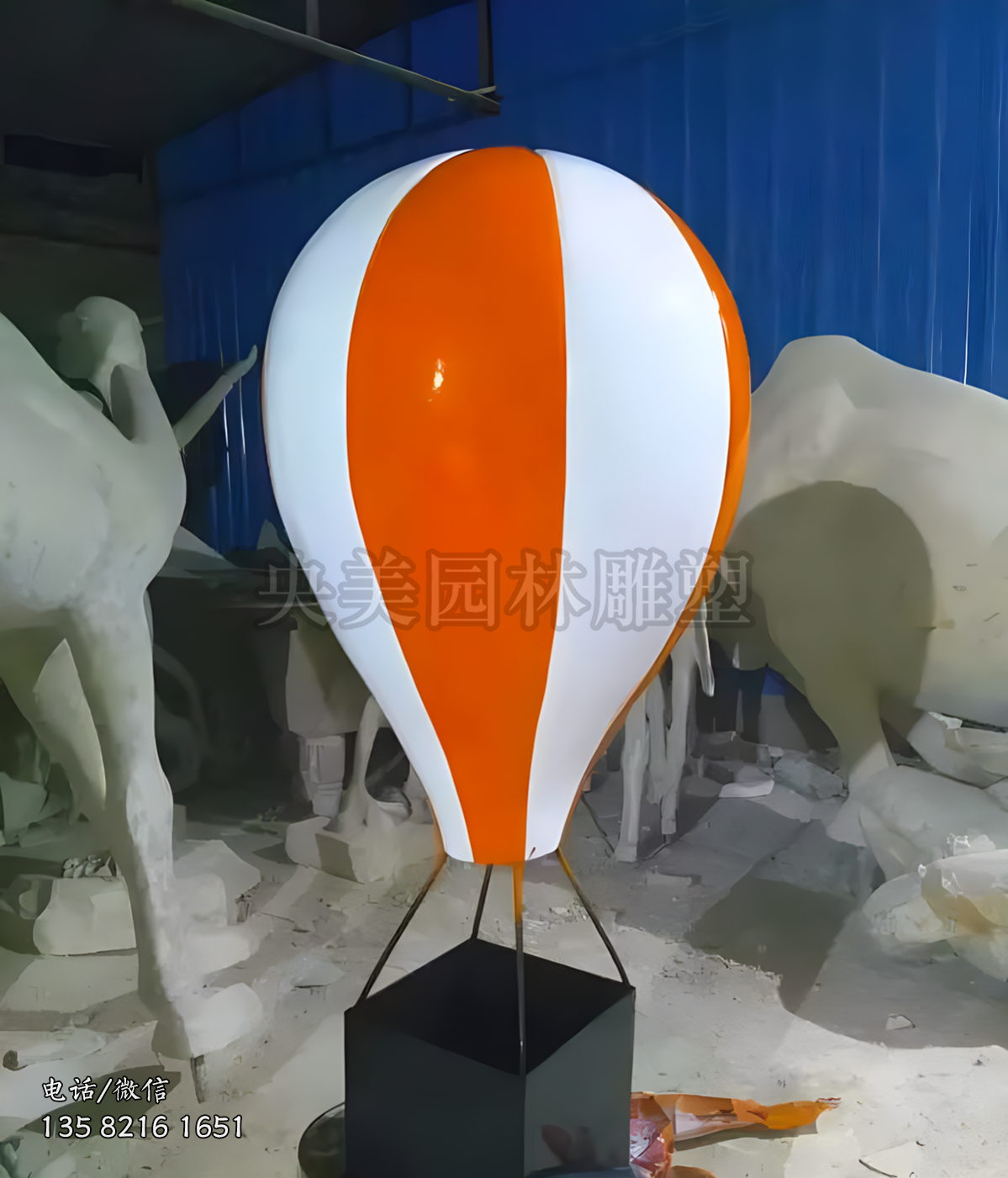 小型熱氣球雕塑擺件