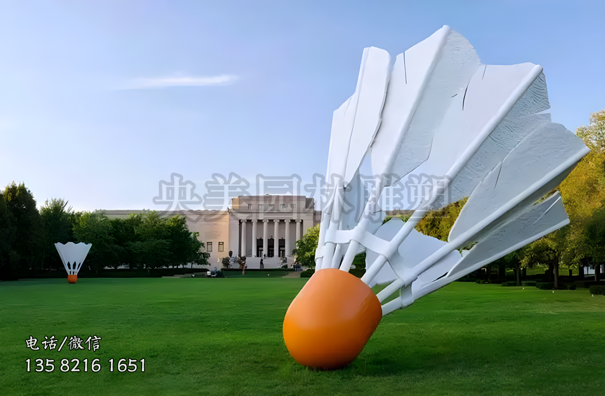 體育主題羽毛球雕塑擺件